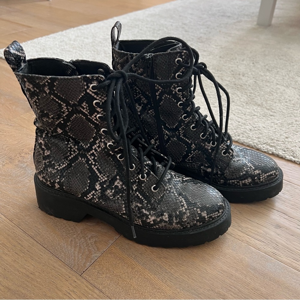 Steve Madden Snake Print Platform Booties